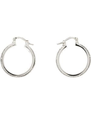 Jil Sander シルバー Textured 3 フープピアス - ブラック