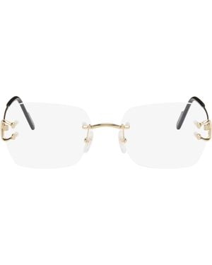 Cartier C De Square Rimless Glasses - Black