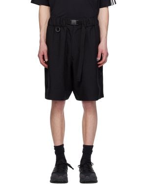Y-3 ブラック Uniform 3-Stripes ショートパンツ