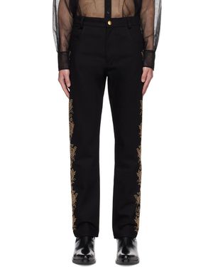 Ernest W. Baker Golden Roses Studded Jean in Black for Men | Lyst 