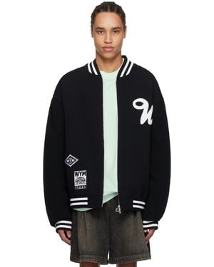 WOOYOUNGMI Varsity Zip-Up Sweater - Blue