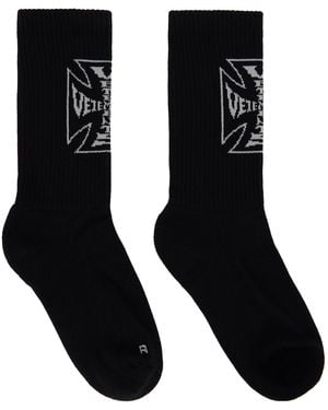 Vetements Biker Cross Logo Socks - Black