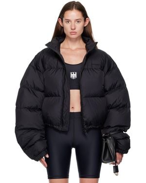 Vetements Double Logo Boxy Down Jacket - Black