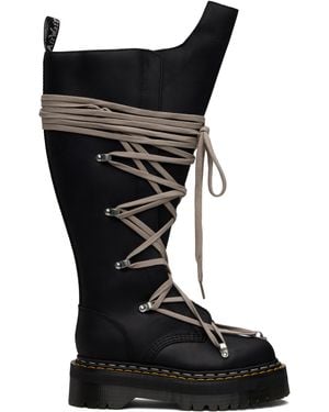 Rick Owens Dr. Martens Edition 1B60 Quad Sole Pentalace Boots - Black