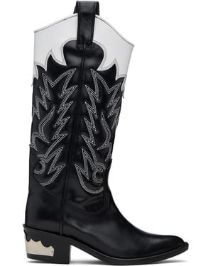 Toga Hard Leather Tall Boots - Black