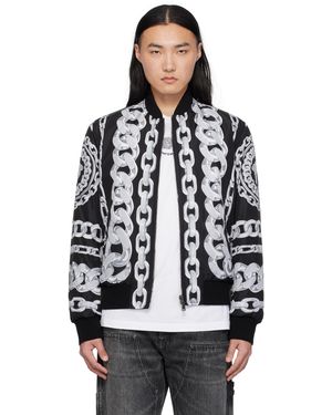 Versace ブラック リバーシブル メドゥーサ チェーン ボンバージャケット