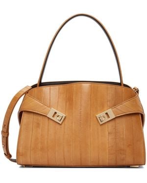 Ferragamo Tan M Hug Soft Bicolour Shoulder Bag - Brown