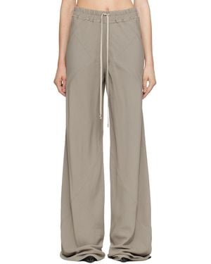 Rick Owens Taupe Tower Drawstring Bias Pants - Gray