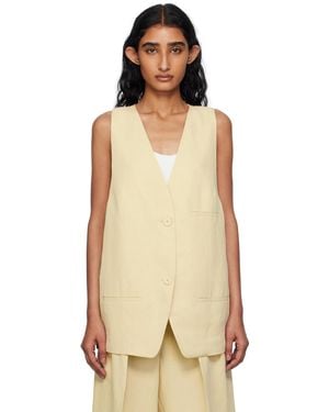 Frankie Shop Melrose Linen Vest - Natural