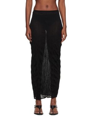 TOTEME Crinkled Knit Midi Skirt - Black