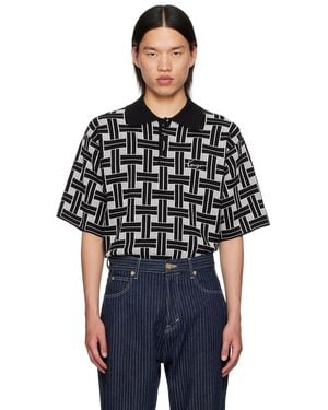 KENZO ブラック Paris Weave ニットポロシャツ