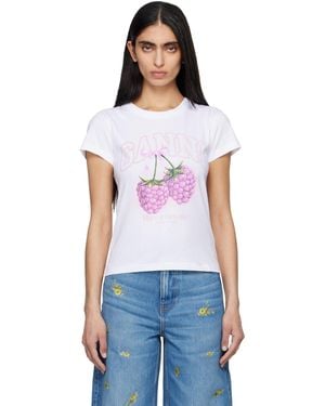 Ganni Baby Fit Raspberries T-shirt - Blue