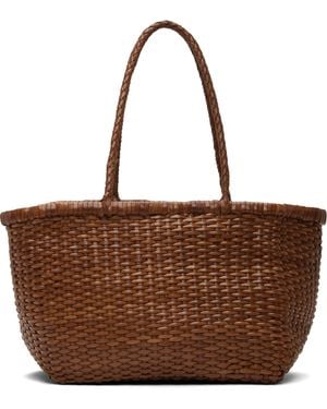 Dragon Diffusion Basket Weave Small Tote - Brown