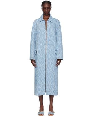 Gcds Monogram Denim Coat - Black