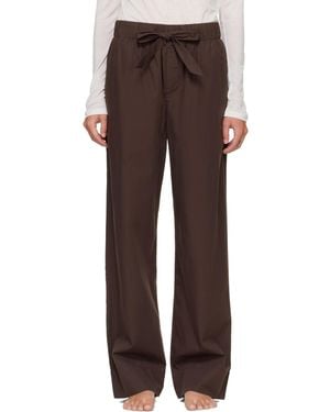 Tekla Poplin Pajama Pants - Brown