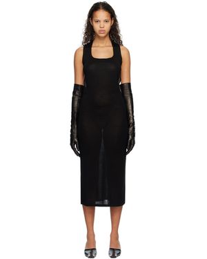 Subtle Le Nguyen Robe Midi Noire À Encolure Arrondie