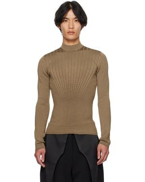 Mugler カーキ Sculpting セーター - ブラック