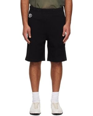 Aape By A Bathing Ape 'Aapeunvs' Moonface Logo Sweat Shorts - Black