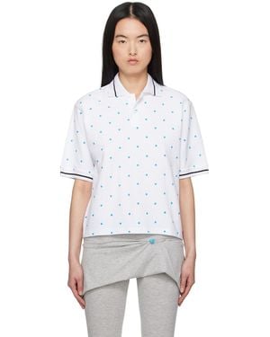 Ashley Williams Polka-Dot Polo - White