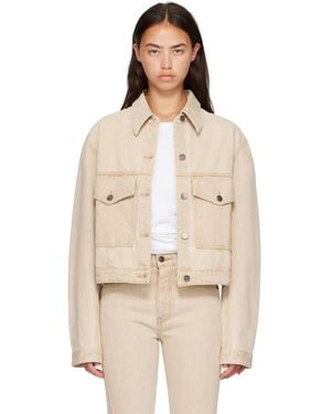 KHAITE Tomer Collared Denim Jacket - Natural