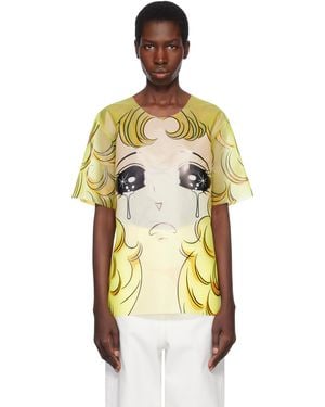 Pushbutton Crying Girl Oversized Vinyl T-Shirt - Yellow