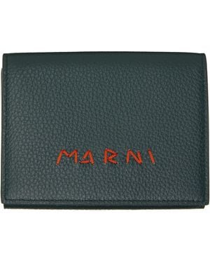 Marni Mending' Leather Trifold Wallet - Green