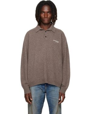 Acne Studios Wool Knit Polo - Brown