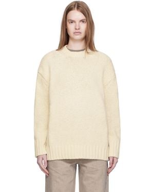 ARCH THE Off- Basic Round Neck Knit Jumper - Natural