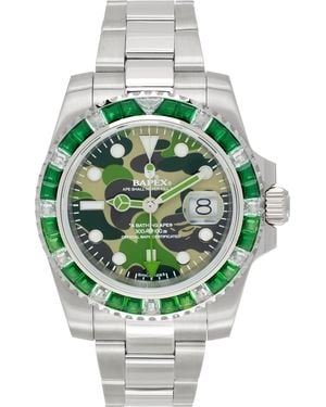 A Bathing Ape Silvergreen Type 2 Camo Crystal Watch - Grey