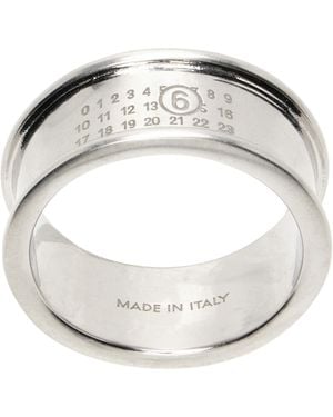 MM6 by Maison Margiela Logo Band Ring - Metallic