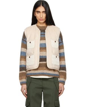 Moncler Mimosas Braided Trim Teddy Down Vest - Black
