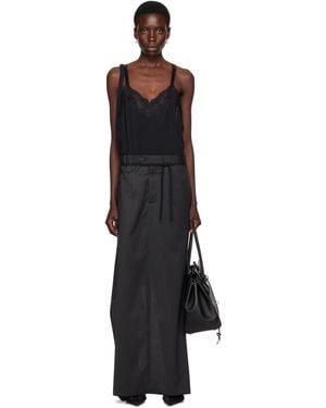 Balenciaga ブラック Patched Slip マキシワンピース