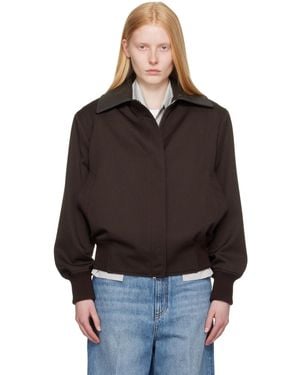 Stella McCartney Burgundy Twill Tailoring Field Jacket - Black