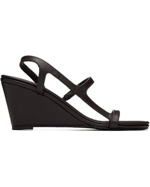 St. Agni High Wedge Heeled Sandals - Black