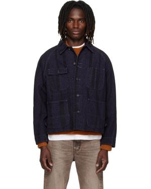 Needles Python Jacquard Short Denim Jacket - Blue