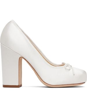 Sandy Liang Pointe 100 Satin Heels - White