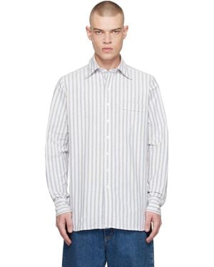 Drake's Long Point Collar Shirt - White