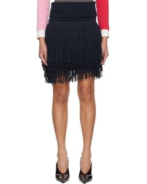 Abra Fringed Miniskirt - Black
