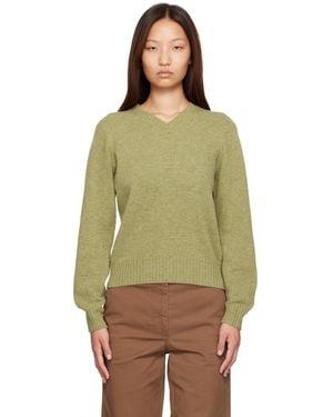 NOTHING WRITTEN Marsh V-Neck Pullover Jumper - Green