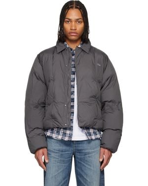 Dime グレー タック パファージャケット - ブラック