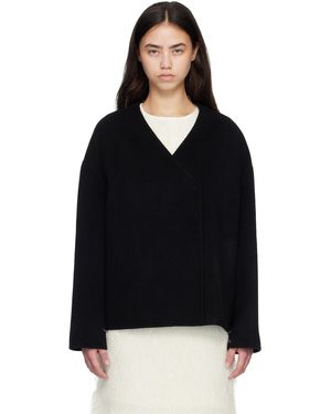 Loulou de Saison Maara Asymmetric Drap Jacket - Black