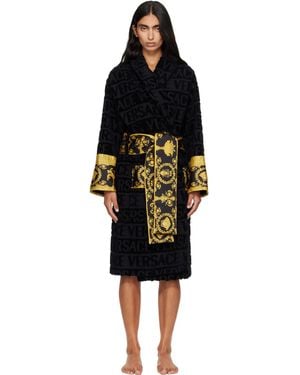Versace 'I Heart Baroque' Bathrobe - Black