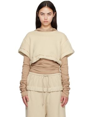 we11done Layered Roll-Up Hoodie - Natural