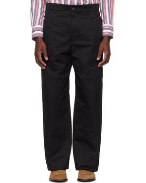 Thom Browne Wide Leg Chap Painter Trousers - Black