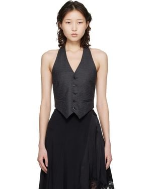 Vetements Open Back Halter Tailored Vest - Black