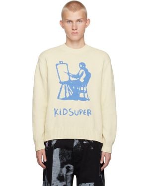 Kidsuper オフホワイト Painter Graphic セーター - ブラック