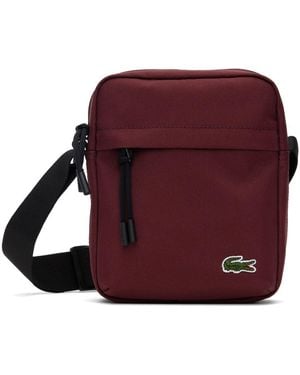 Lacoste Burgundy Zip Crossbody Bag - Purple