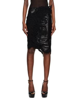 Tom Ford Black Asymmetric Midi Skirt