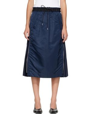 Sacai Nylon Twill Midi Skirt - Blue