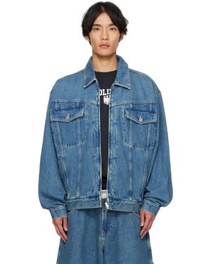 Vetements Hip-Hop Denim Jacket - Blue